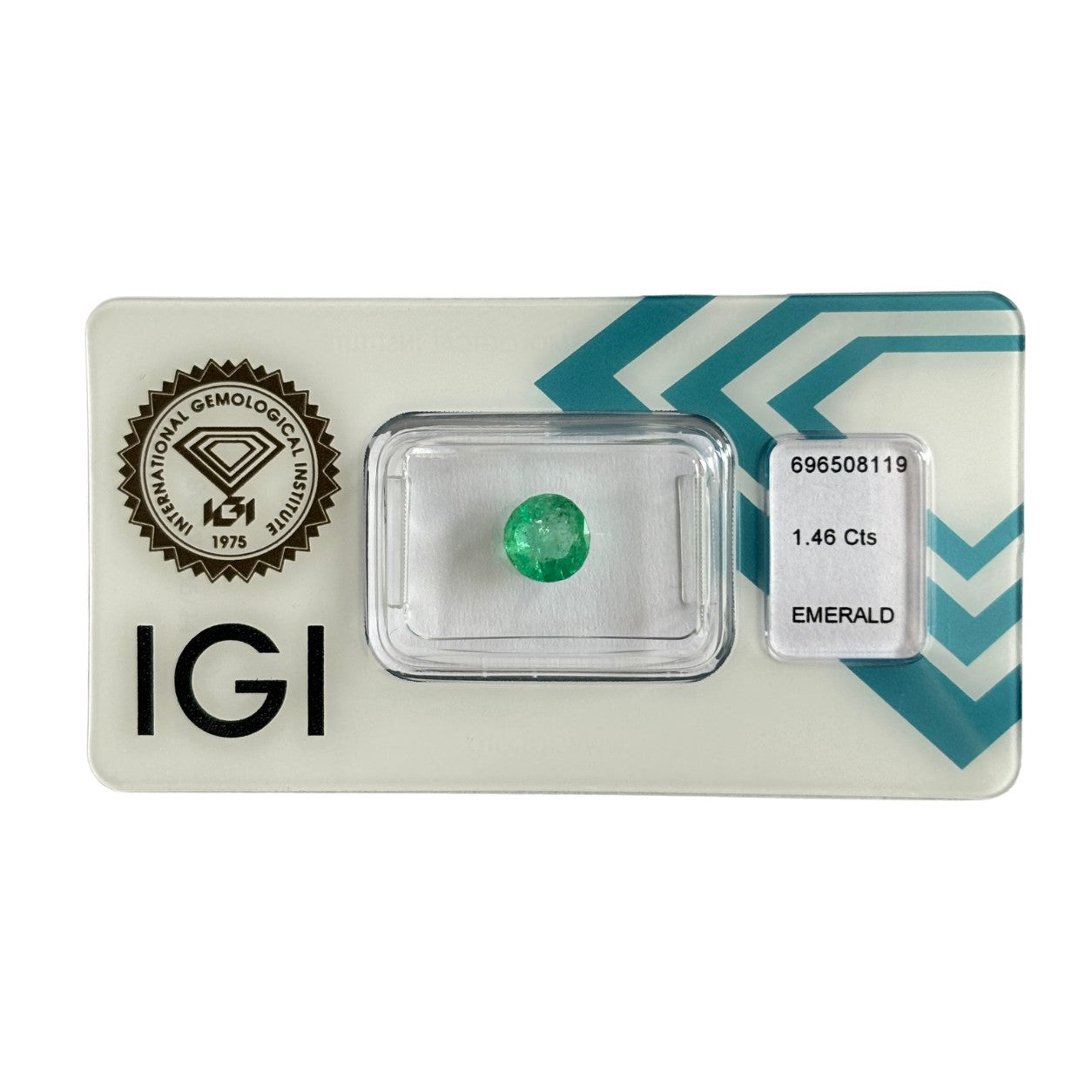 Natürlicher tief blaugrüner Smaragd, Rund Mixed Cut, 1,46 ct, zertifizierter Edelstein für hochwertigen Schmuck.