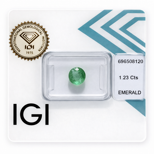 Natürlicher Smaragd - 1,23 ct | Round Mixed Cut | Grün