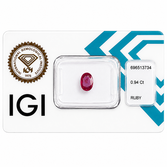 Natürlicher Rubin - 0,94 ct | Oval Mixed Cut | Tief Purpurrosa-Rot