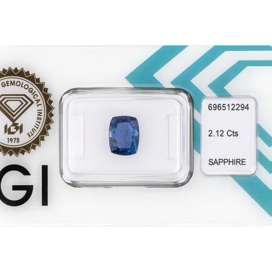 Natürlicher Saphir - 2,12 ct | Cushion Mixed Cut | Tief Violett-Blau