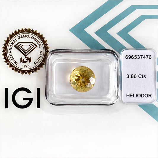 Natürliche Heliodore - Paar | 3.86 ct & 4.09 ct | Round Mixed Cut | Deep Yellow / Yellow