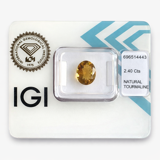 Natürlicher Turmalin - 2,40 ct | Oval Mixed Cut | Tief Bräunlich-Gelb