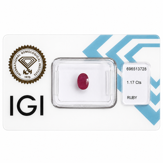 Natürlicher Rubin - 1,17 | Oval Mixed Cut | Tief Purpurn Pink-Rot