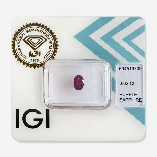 Natürlicher Saphir - 0,62 ct | Oval Mixed Cut | Tief Pink-Violett