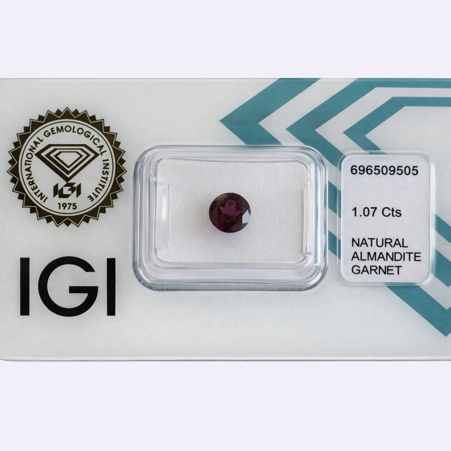 Natürlicher Almandin-Granat - 1,07 ct | Round Mixed Cut | Tief Rötlich-Lila