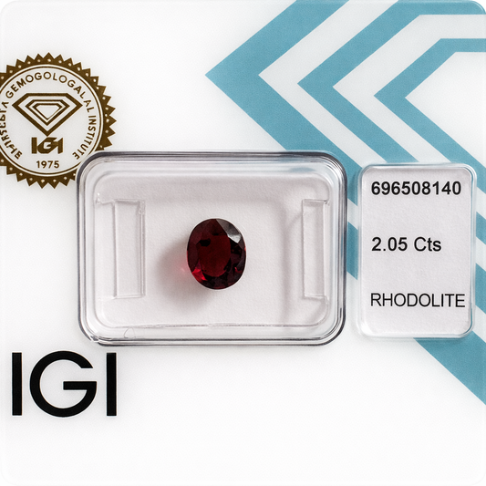 Natürlicher Rhodolith - 2,05 ct | Oval Mixed Cut | Tief Purpur-Rot