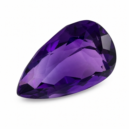 Natürlicher Amethyst – 7,37 ct | Spitzer Tropfenschliff | Tief Violett