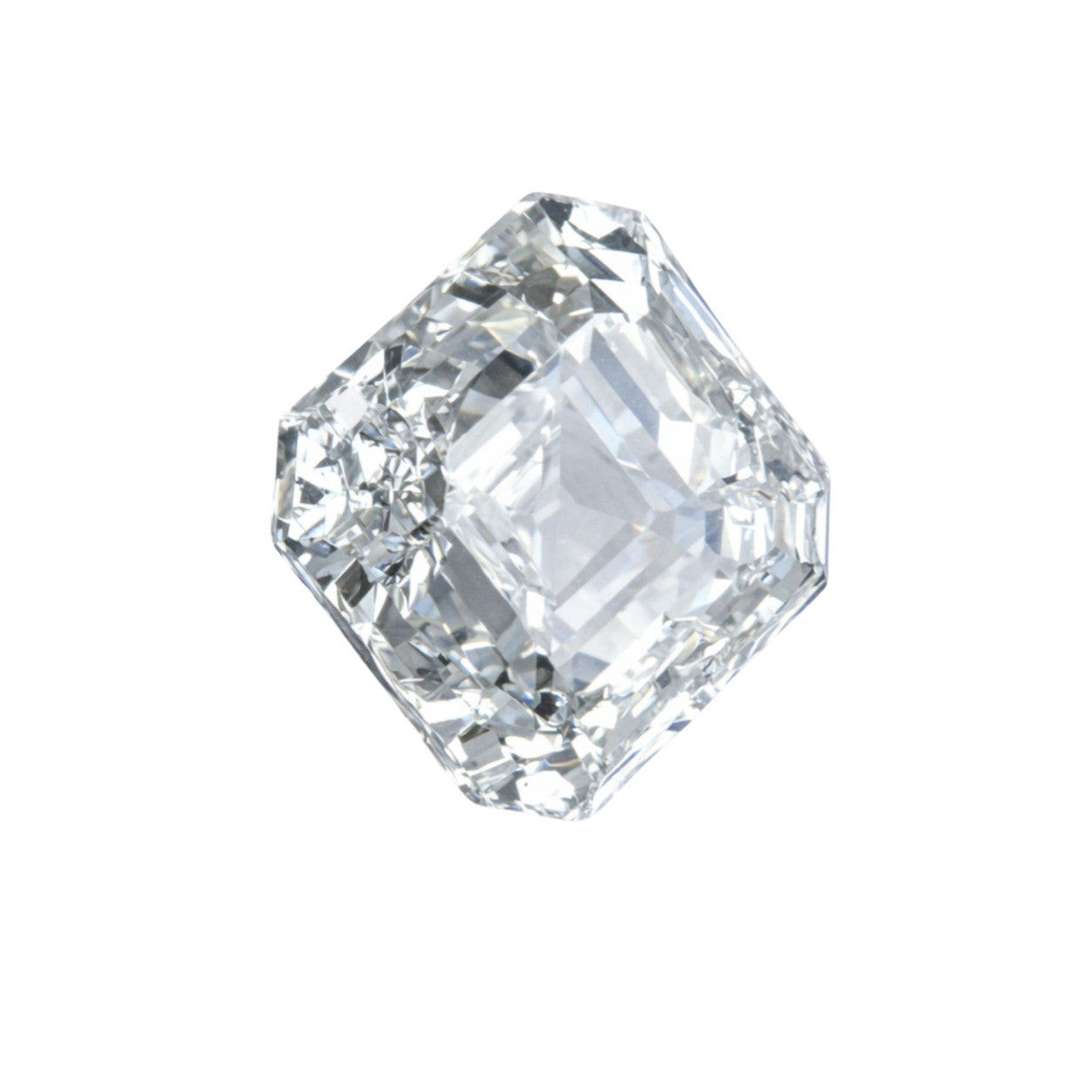 Natürlicher Diamant, Square Emerald Cut, 0,70 ct, Farbe G, VS2, zertifizierter Edelstein für hochwertigen Schmuck, Detailaufnahme Front.