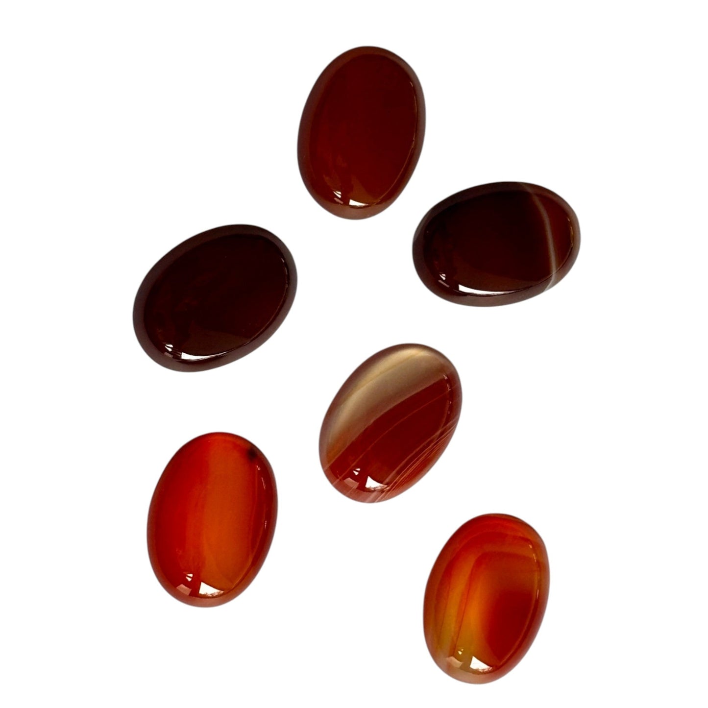 Natürlicher Achat – ca. 23 ct | Oval Cabochon | Rot- bis Orangetöne
