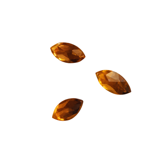 Natürlicher Citrin orange, Navette Mixed Cut, 6x3 mm, schöner Stein für Schmuck, wird einzeln verkauft.