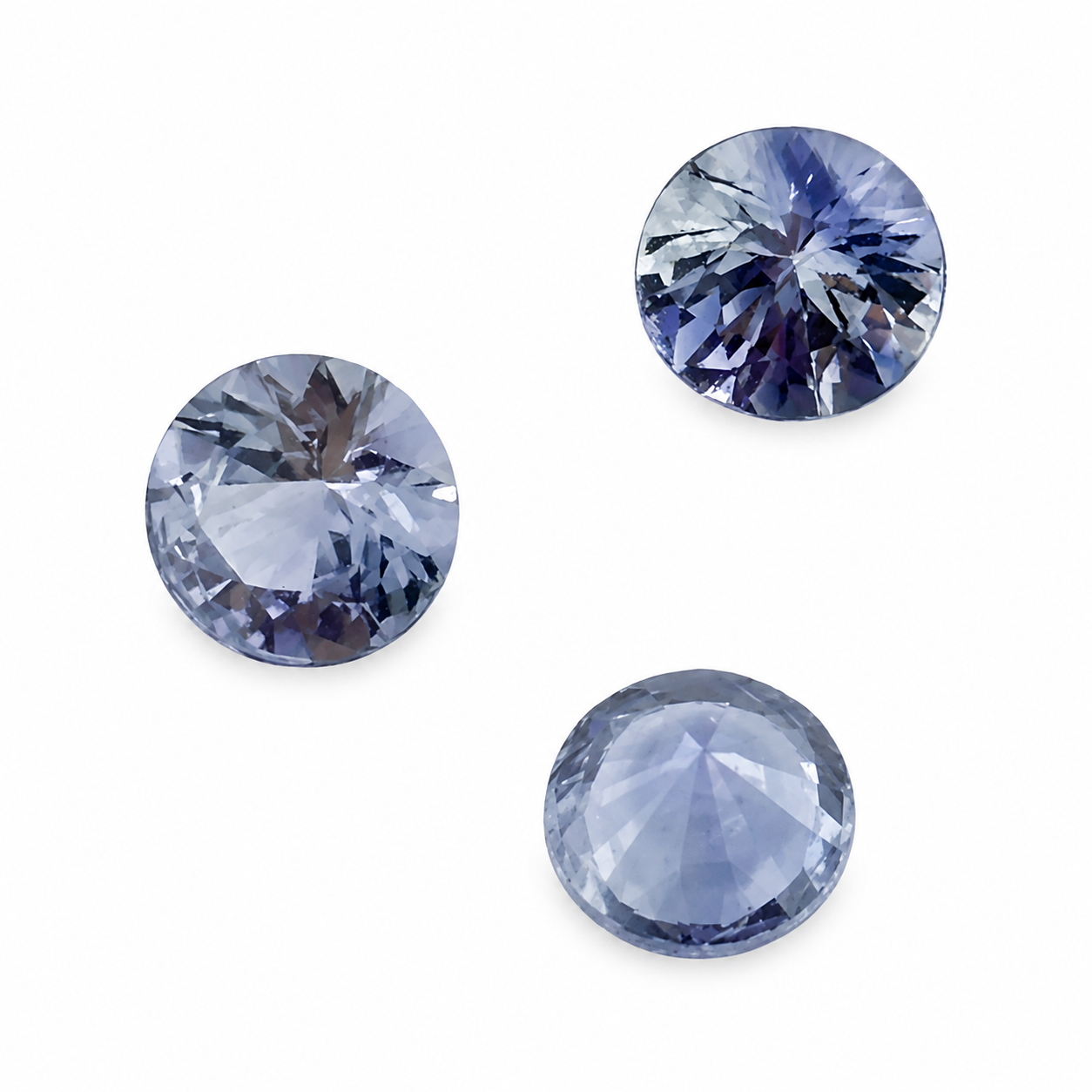 Natürlicher Saphir, hellblau, Rund Mixed Cut, 2,5 mm, schöner Stein für Schmuck, wird einzeln verkauft.