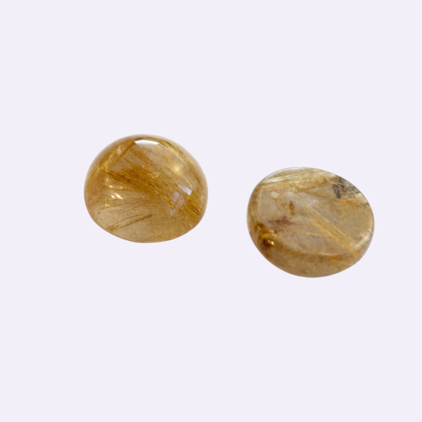 Natürlicher Rutilquarz – 6,94 ct | Round Cabochon | Klar mit goldgelben Rutilnadeln