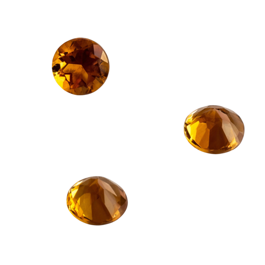 Natürlicher Citrin Palmeira goldgelb, rund Mixed Cut, 4 mm, schöner Stein für Schmuck, wird einzeln verkauft.