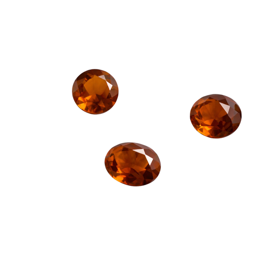 Natürlicher Citrin dunkelorange, rund MIxed Cut, 4,4 mm, schöner Stein für Schmuck, wird einzeln verkauft.