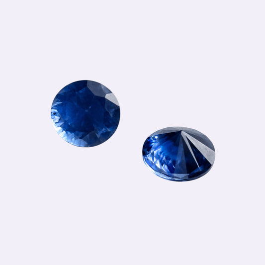 Natürlicher Saphir – 0,26 ct | Rund facettiert | Blau