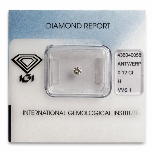 Natürlicher Diamant – 0,12 ct | Round Brillant | Farbe H | VVS1