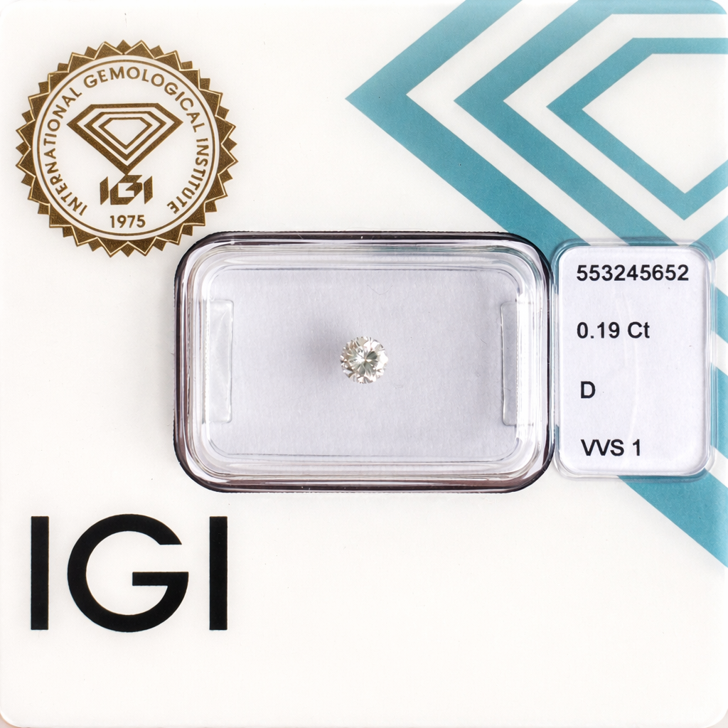 Natürlicher Diamant – 0,19 ct | Round Brillant | Farbe D | VVS1