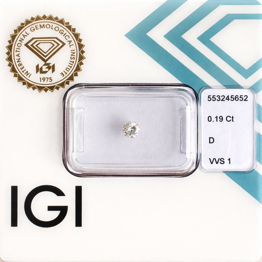 Natürlicher Diamant – 0,19 ct | Round Brillant | Farbe D | VVS1