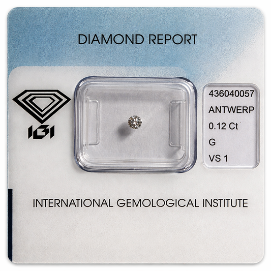 Natürlicher Diamant – 0,12 ct | Round Brillant | Farbe G | VS1