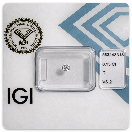 Natürlicher Diamant – 0,13 ct | Round Brillant | Farbe D | VS2