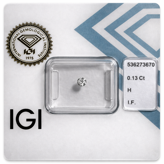Natürlicher Diamant – 0,13 ct | Round Brillant | Farbe H | IF