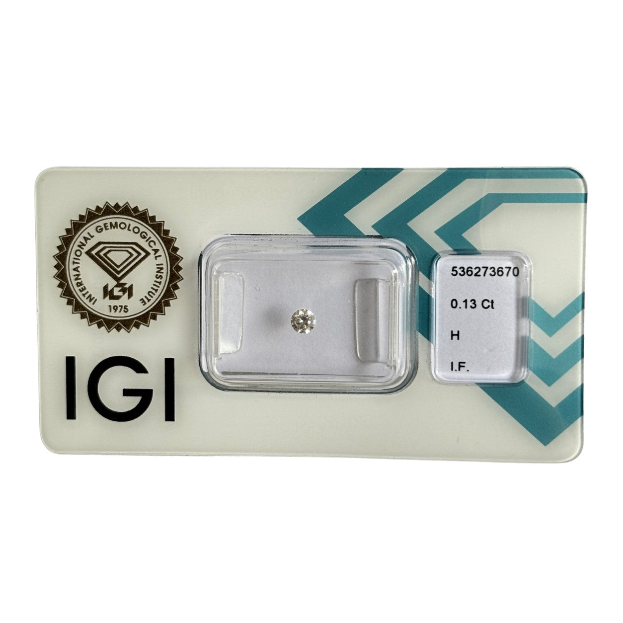 Natürlicher Diamant Farbe H, rund Brilliant Cut, 0,13 ct, IF, lupenreiner, zertifizierter Edelstein für Schmuck.