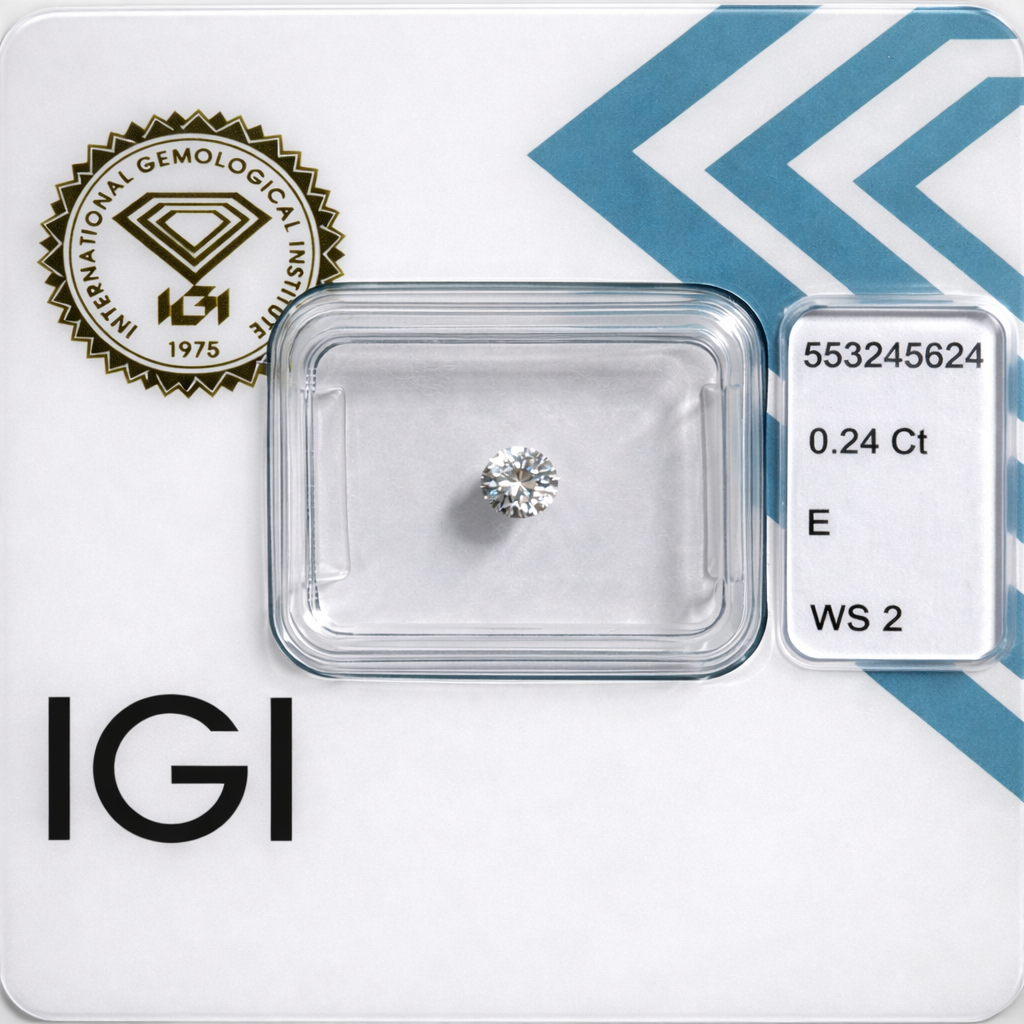 Natürlicher Diamant – 0,24 ct | Round Brillant | Farbe E | VVS2