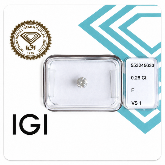 Natürlicher Diamant – 0,26 ct | Round Brillant | Farbe F | VS1