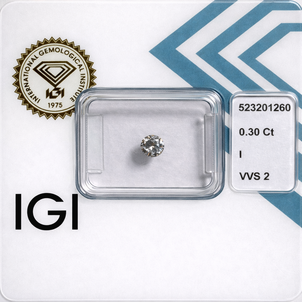 Natürlicher Diamant – 0,30 ct | Round Brillant | Farbe I | VVS2