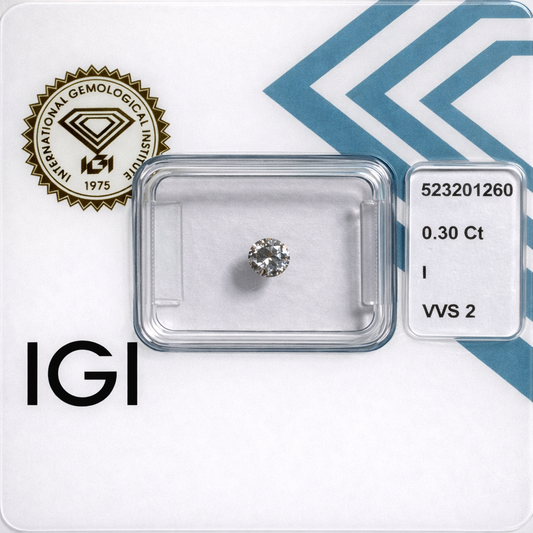 Natürlicher Diamant – 0,30 ct | Round Brillant | Farbe I | VVS2