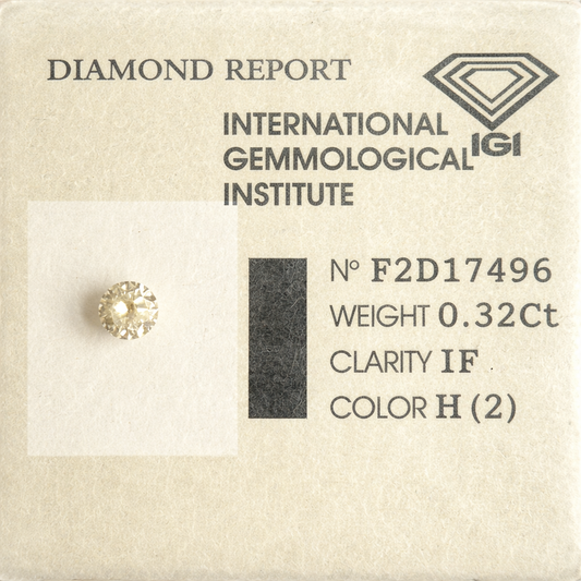 Natürlicher Diamant – 0,32 ct | Round Brillant | Farbe H | IF