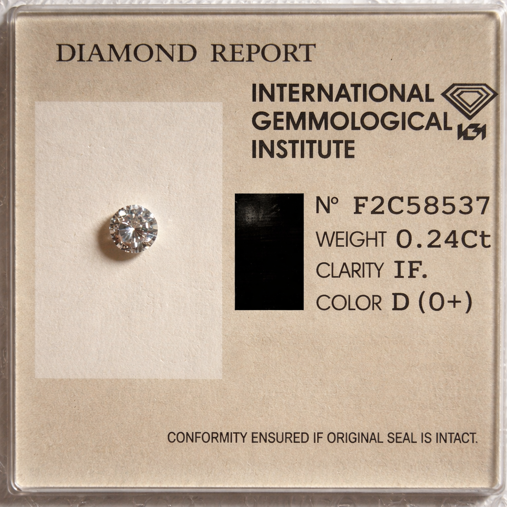 Natürlicher Diamant – 0,24 ct | Round Brilliant | Farbe D | Reinheit IF