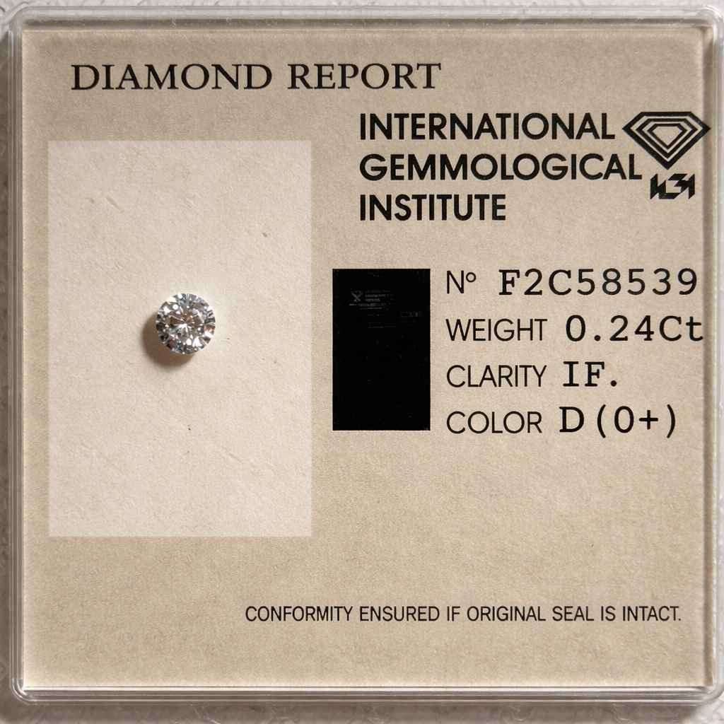 Natürlicher Diamant – 0,24 ct | Round Brilliant | Farbe D | Reinheit IF