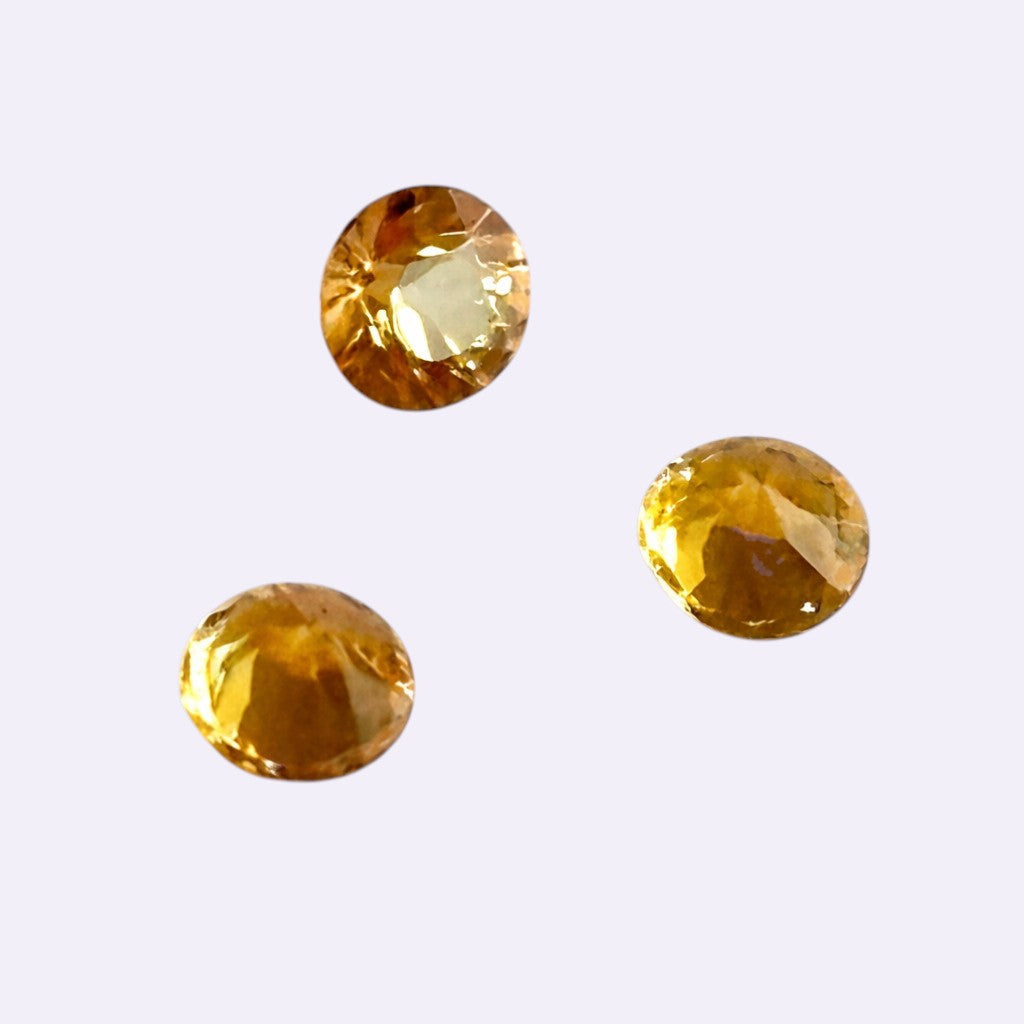 Natürlicher Saphir – ca. 0,07 ct | Rund facettiert | Goldgelb