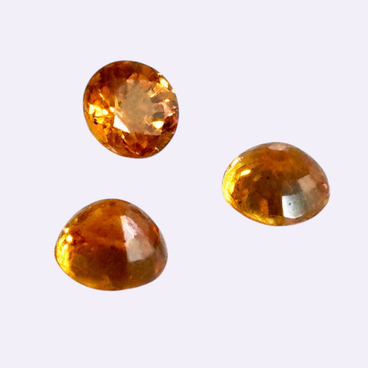 Natürlicher Saphir – ca. 0,34 ct | Rund facettiert | Orange