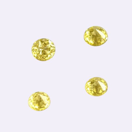 Natürlicher Saphir – ca. 0,01 ct | Rund facettiert | Gelb