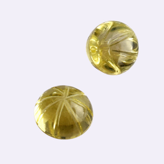 Natürlicher Lemonquarz – Paar | 2,02 ct gesamt | Rund Lasercut | Hellgelb