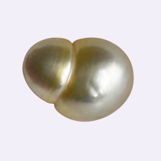 Natürliche Doppel-Zuchtperle – 11,43 ct | Barocke Doppelperle | Silberweiß