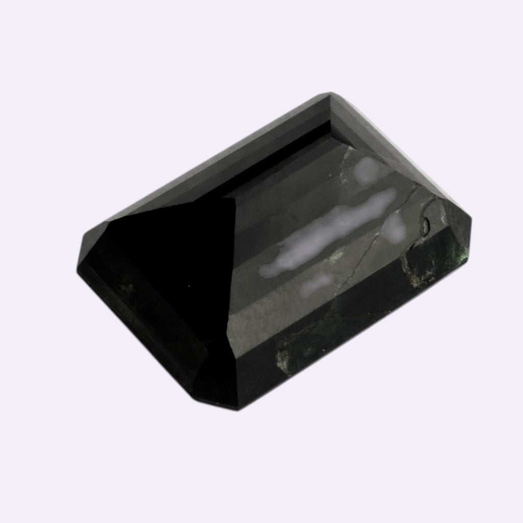 Natürlicher Turmalin (Schörl) – 31,05 ct | Achteck-Baguette | Tief Schwarz