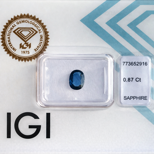 Natürlicher Saphir – 0,87 ct | Oval Mixed Cut | Tiefblau