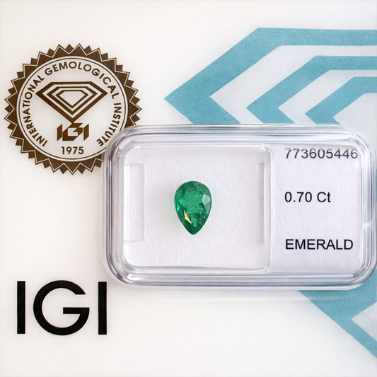Natürlicher Smaragd – 0,70 ct | Pear Mixed Cut | Grün