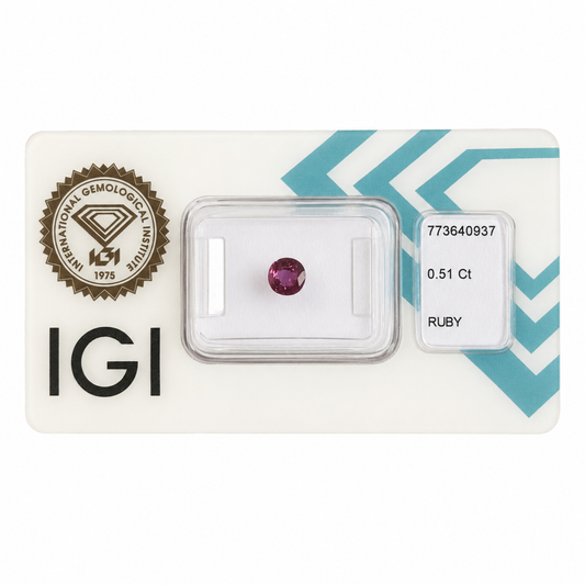 Natürlicher Rubin – 0,51 ct | Cushion Mixed Cut | Tief Purpur Rosa-Rot