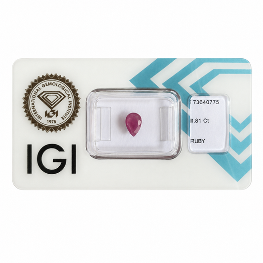 Natürlicher Rubin – 0,81 ct | Pear Mixed Cut | Tief Rosa-Purpur