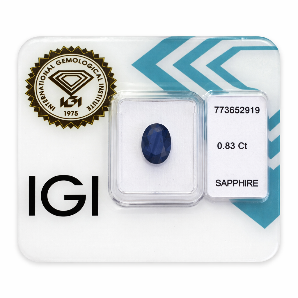 Natürlicher Saphir – 0,83 ct | Oval Mixed Cut | Tiefblau
