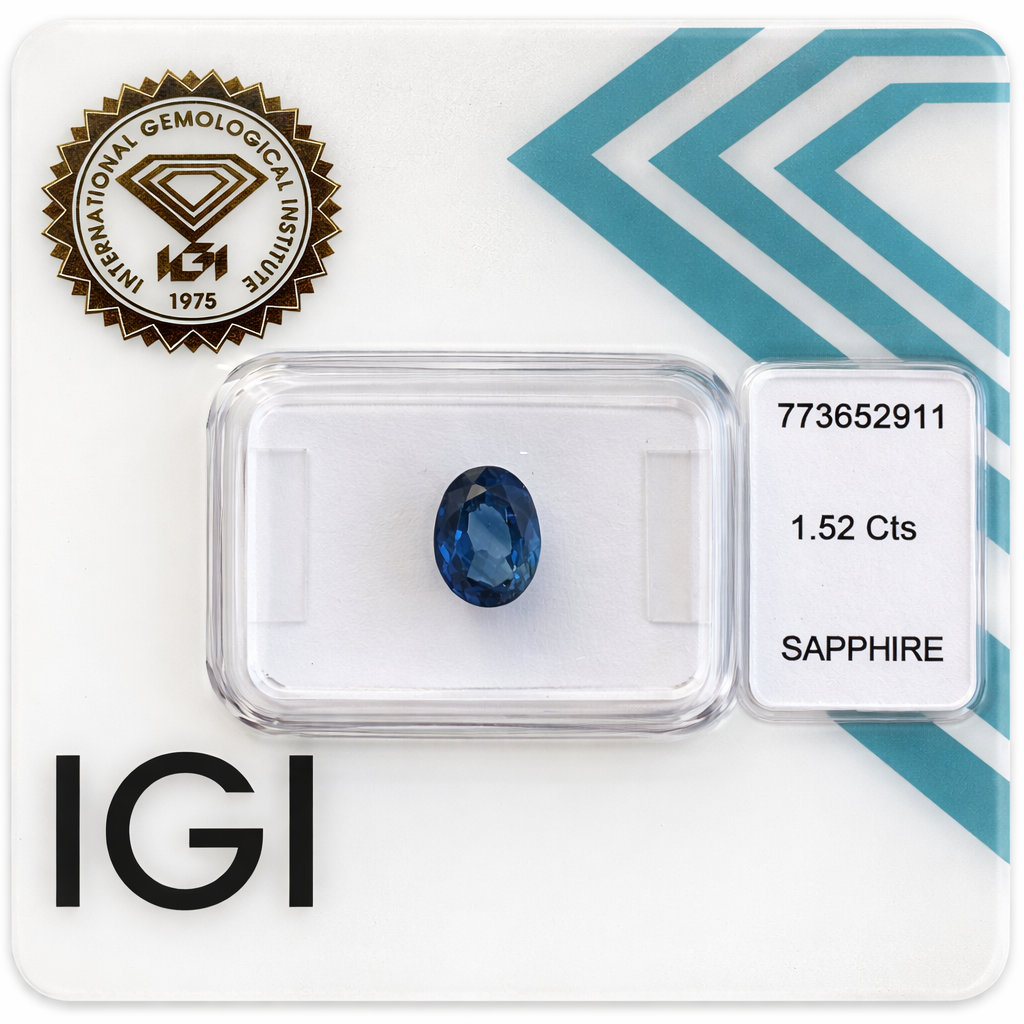 Natürlicher Saphir – 1,52 ct | Oval Mixed Cut | Tiefblau