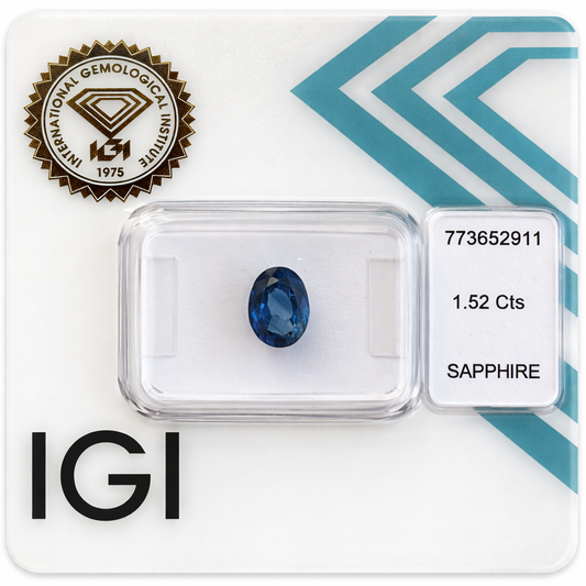 Natürlicher Saphir – 1,52 ct | Oval Mixed Cut | Tiefblau