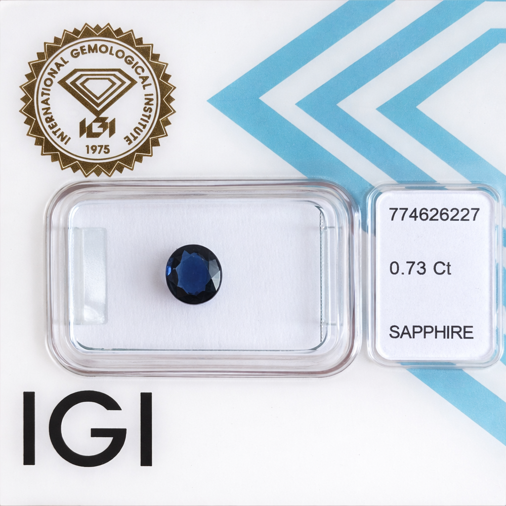 Natürlicher Saphir – 0,73 ct | Oval Mixed Cut | Tiefblau