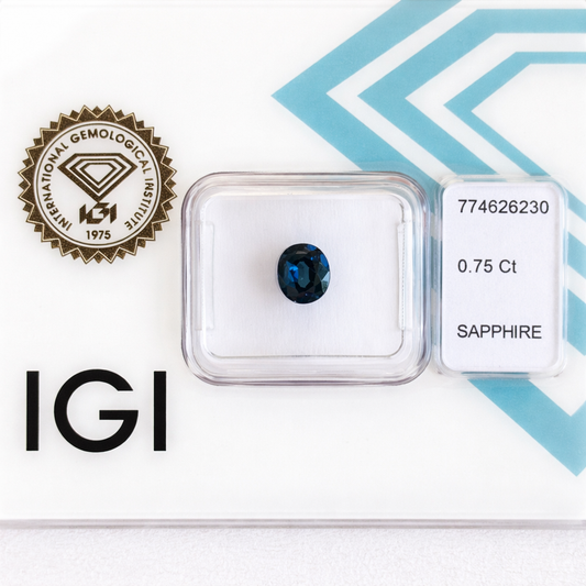Natürlicher Saphir – 0,75 ct | Oval Mixed Cut | Tiefblau