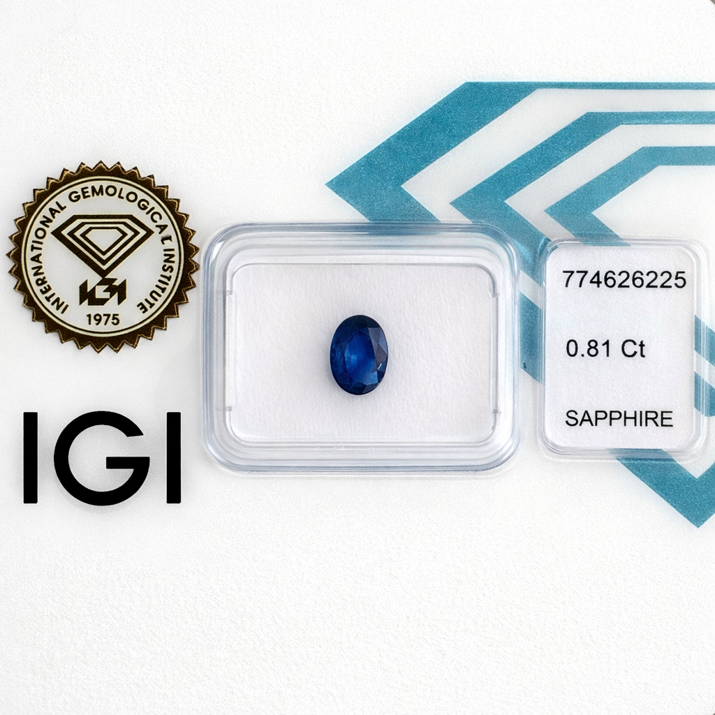 Natürlicher Saphir – 0,81 ct | Oval Mixed Cut | Tiefblau