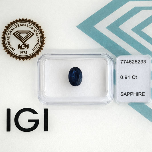 Natürlicher Saphir – 0,91 ct | Oval Mixed Cut | Tiefblau